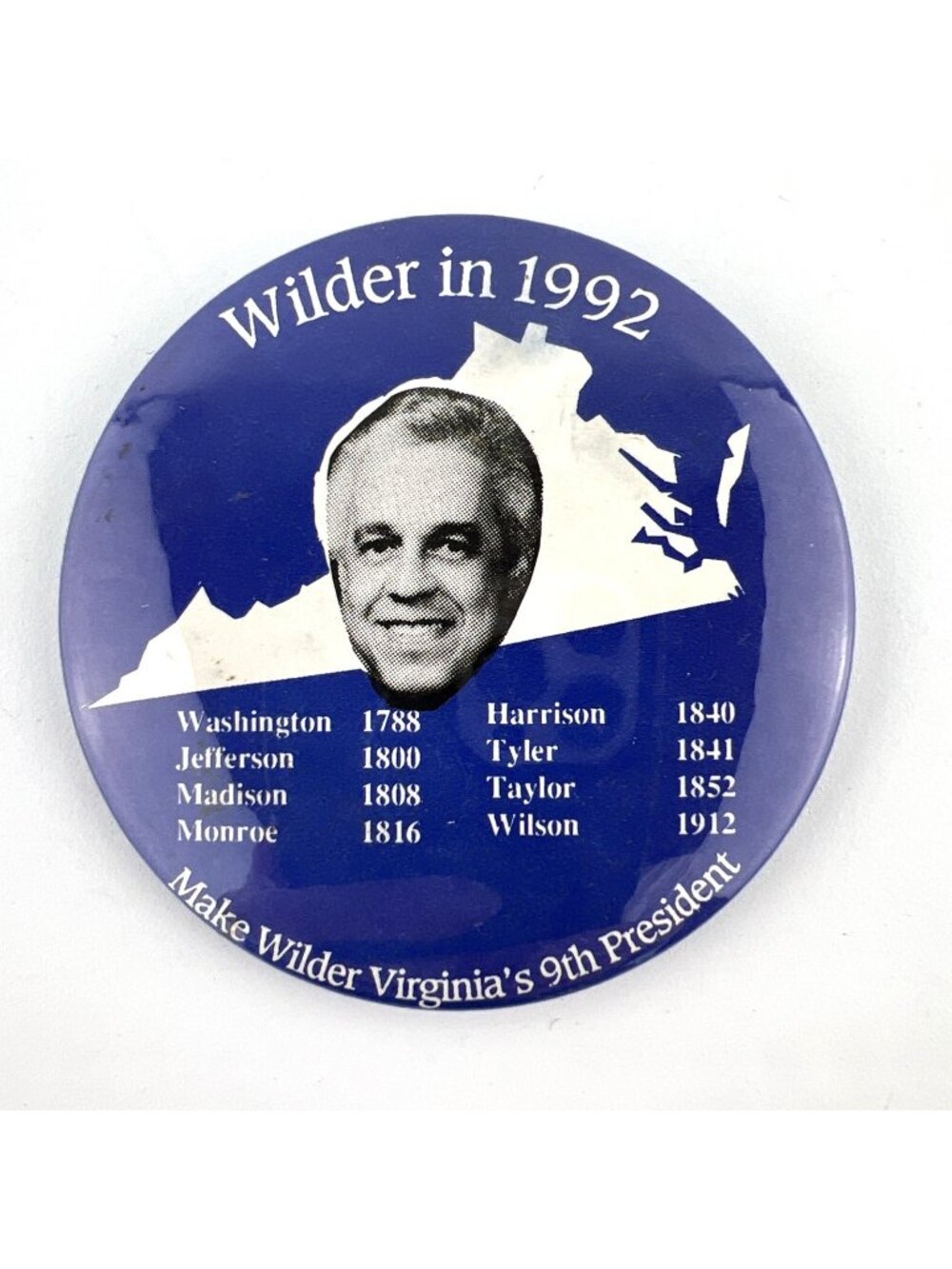 1992 Doug Wilder for President Campaign Pin Button Political